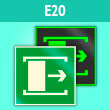 Знак E20 «Для открывания сдвинуть» (фотолюм. пластик, 200х200 мм)